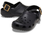 Classic Metallic Buckle Black Unisex Clog