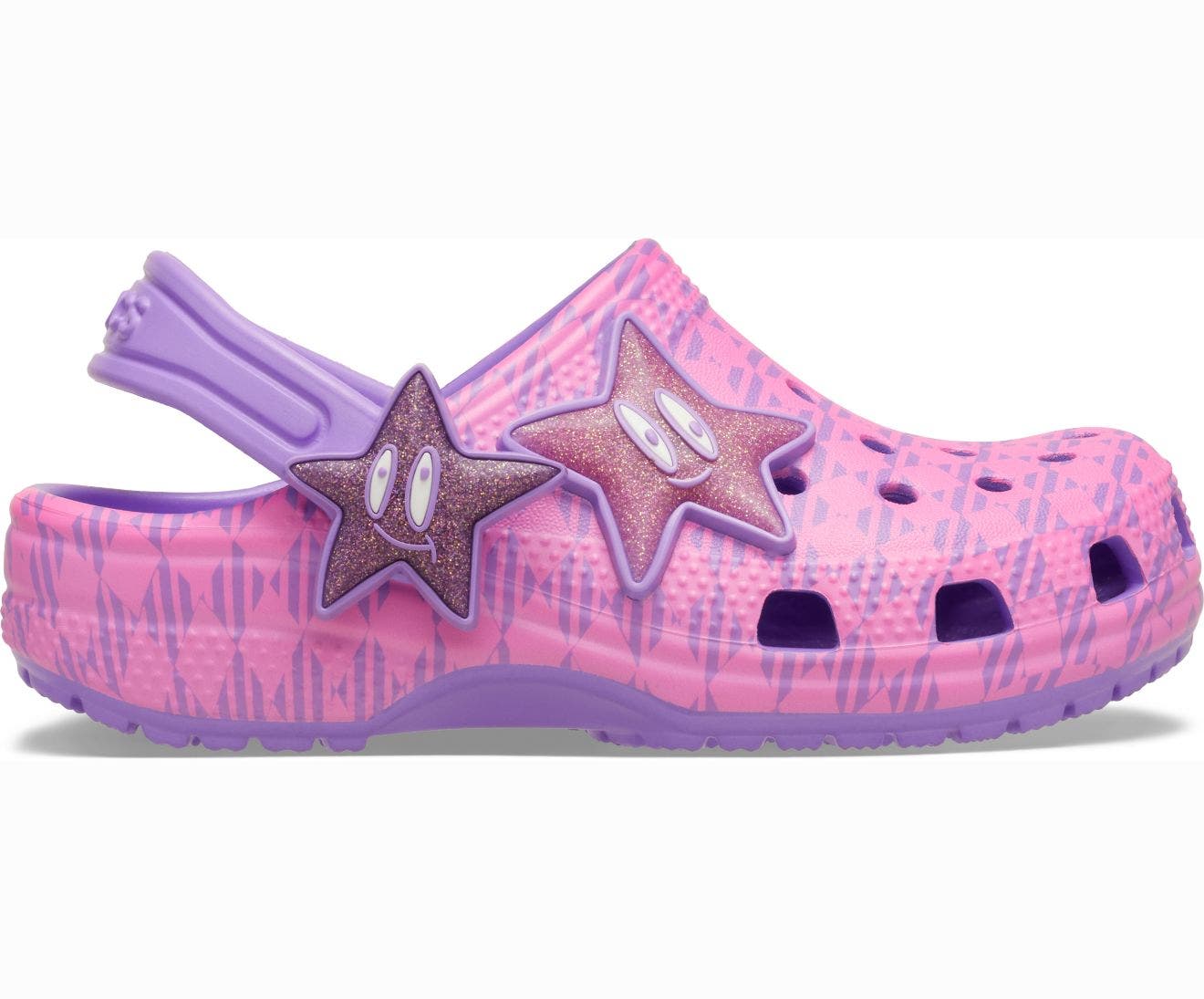 Classic Plaid and Stars Purple Bolt/Pink Punch Toddler Clog
