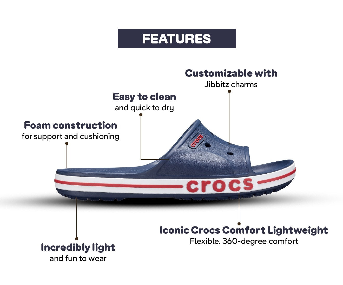 Bayaband Navy/Pepper Unisex Slide